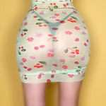 Zuliana Y2K Fruit Salad Sheer Mesh Tube Swimsuit Cover-Up Mini Dress | Keylime