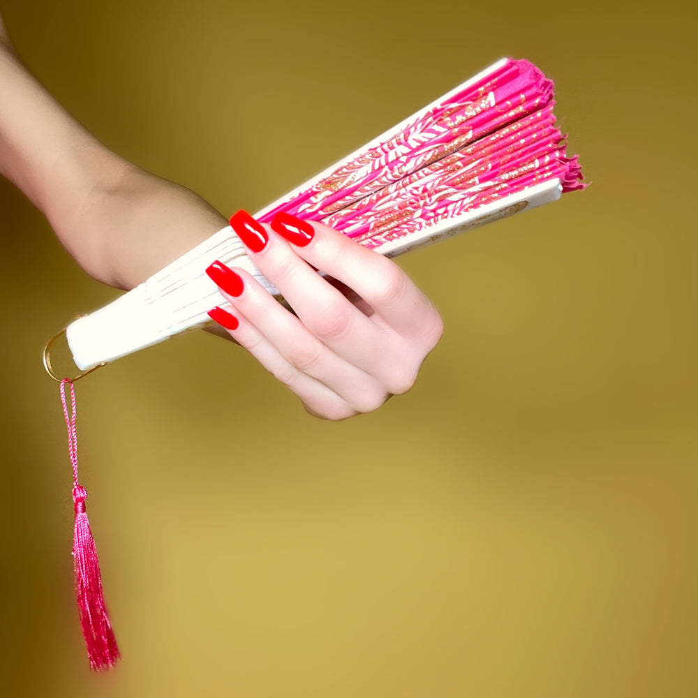 
                      
                        Pink & Gold Sparkle Hand Fan
                      
                    