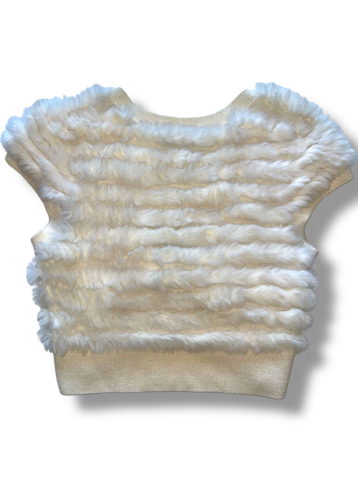 Y2K Ivory Rabbit Fur Butterfly Crop Bolero | BCBC Suede Floral Pin Cardigan | Coquette Holiday Top