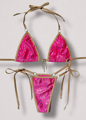 Handmade Y2K Diamanté Charm Micro Bikini Set – Adjustable (S/M)