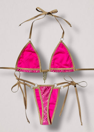 Handmade Y2K Diamanté Charm Micro Bikini Set – Adjustable (S/M)