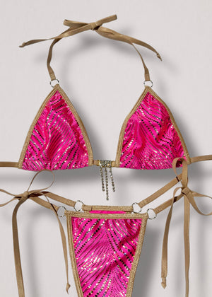 Handmade Y2K Diamanté Charm Micro Bikini Set – Adjustable (S/M)
