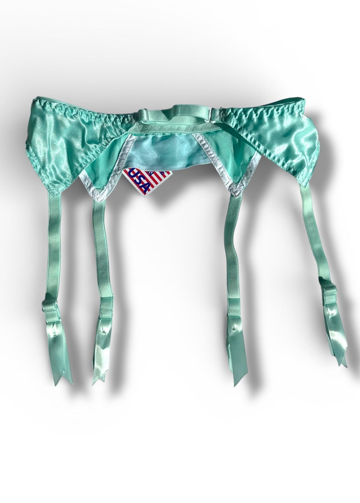 90s Seafoam Satin Garter Belt Y2K Deadstock Denali Brand 90s Seafoam Satin Garter Belt Y2K Deadstock Denali Brand