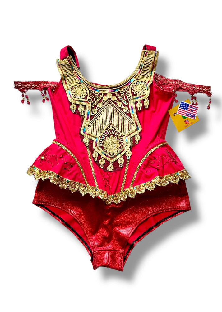 Vintage Ringmaster Costume Set (XXL) – USA Handmade Red Corset & Brief Circus Cosplay