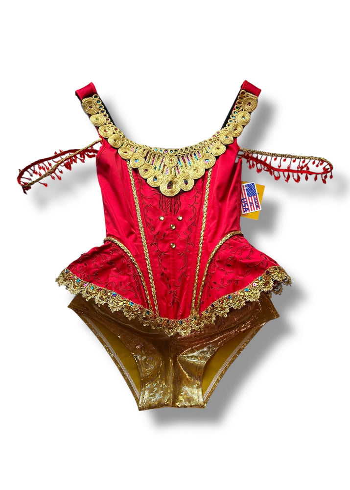 Vintage Ringmaster Costume Set – USA Handmade Red Corset & Shorts Circus Cosplay | Large