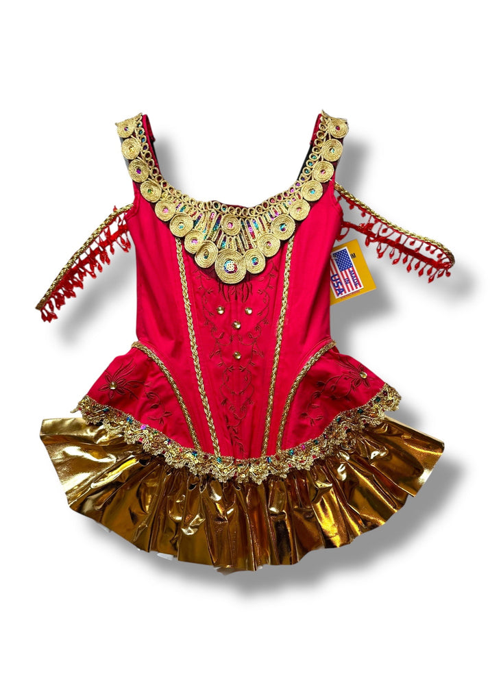 Vintage Ringmaster Costume Set: Red Corset & Gold Skirt - USA Made | Small, Medium, 2X
