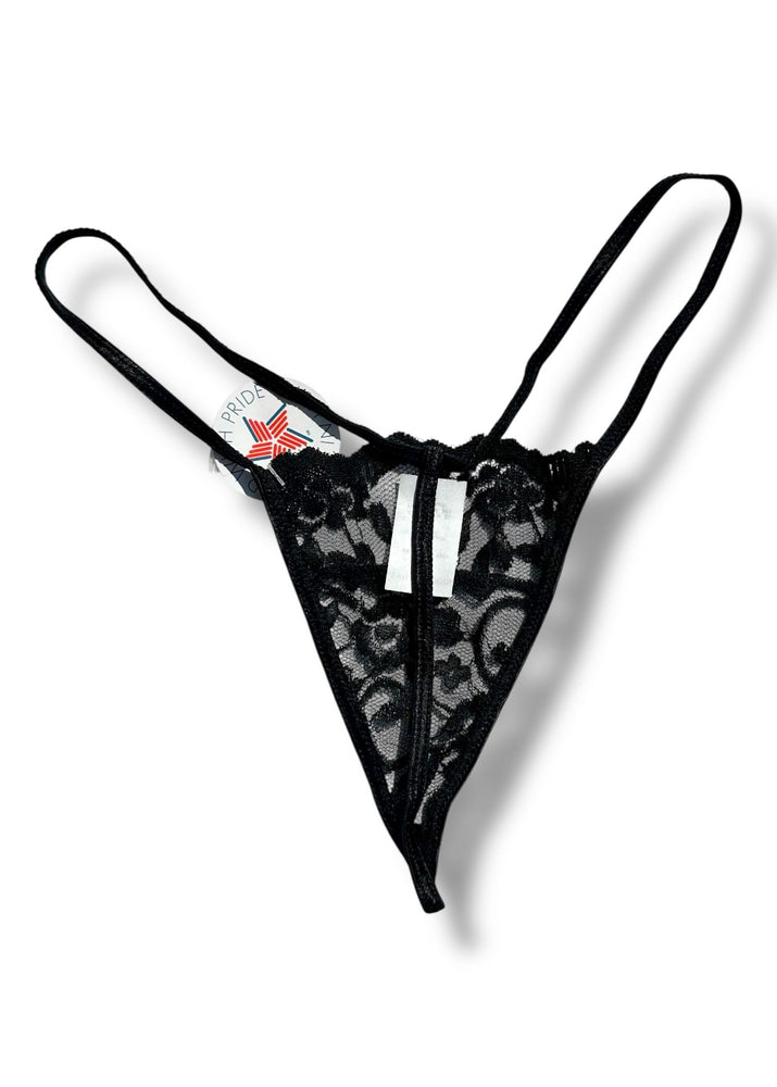 Sheer Lace G-String Thong Panty | USA-Made 90s Deadstock Vintage | Holiday Lingerie Gift