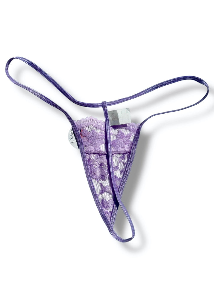 Sheer Lace G-String Thong Panty | USA-Made 90s Deadstock Vintage | Holiday Lingerie Gift