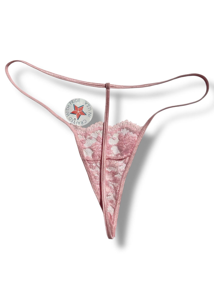 Sheer Lace G-String Thong Panty | USA-Made 90s Deadstock Vintage | Holiday Lingerie Gift