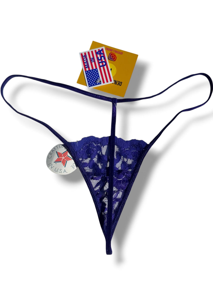 Sheer Lace G-String Thong Panty | USA-Made 90s Deadstock Vintage | Holiday Lingerie Gift