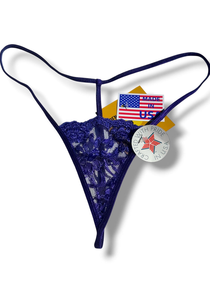 Sheer Lace G-String Thong Panty | USA-Made 90s Deadstock Vintage | Holiday Lingerie Gift