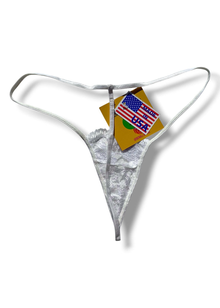 Sheer Lace G-String Thong Panty | USA-Made 90s Deadstock Vintage | Holiday Lingerie Gift