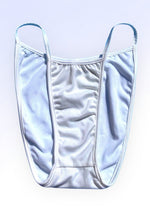 White Shimmer Ringer Bikini Bottom – 1980s Deadstock Vintage S