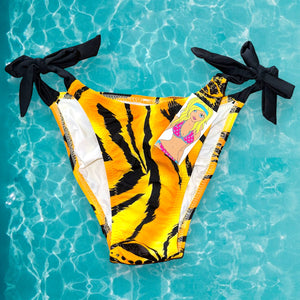 90's Hanky Tie Side Retro Cheeky - Moderate Coverage  Swimsuit Bottom | Tiger's Eye