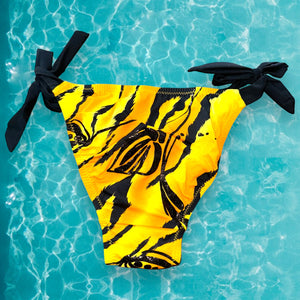 90's Hanky Tie Side Retro Cheeky - Moderate Coverage  Swimsuit Bottom | Tiger's Eye