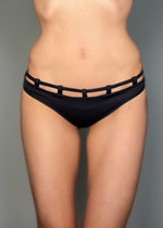 Y2K Black Strappy Cutout Low-Waisted Thong Panty - Valentine's Lingerie Gift