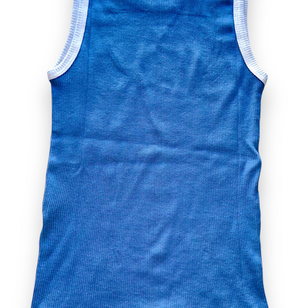 
                  
                    Y2K Graphic Ringer Baby Tank Boy Beater in Pastel-Blue | Coquette Vintage Deadstock
                  
                