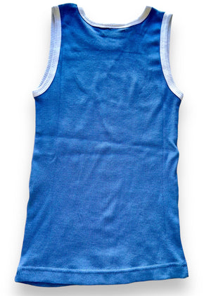 Y2K Graphic Ringer Baby Tank Boy Beater in Pastel-Blue | Coquette Vintage Deadstock