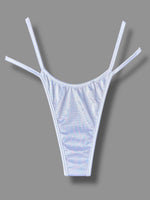 Y2K Double Strap Thong Bikini Bottom – 90s Deadstock Vintage, S/M, USA Made