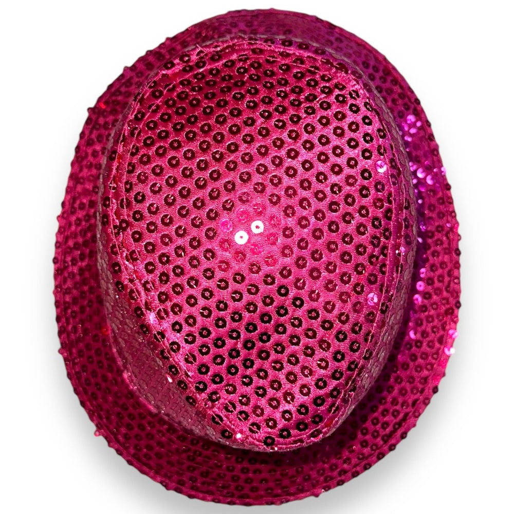 
                      
                        Y2K Mob Wife Pink Sequin Hat Gangster Cosplay Fedora Costume Accessory
                      
                    