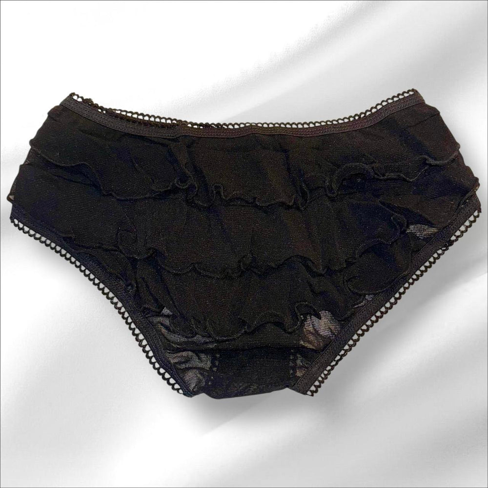 Y2K Sheer Black Ruffle Low-Waisted Panty Valentine’s Coquette Gift