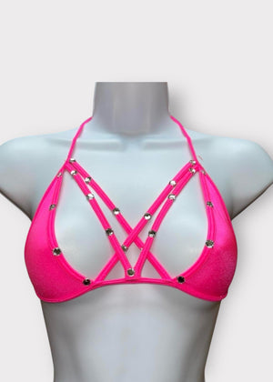 Y2K 2-Way Underboob Halter Bikini Top – Deadstock USA-Made (S)