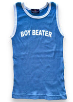 Y2K Graphic Ringer Baby Tank Boy Beater in Pastel-Blue | Coquette Vintage Deadstock