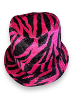 Y2K Mob Wife Velvet Pink Zebra Fedora Gangster Costume Accessory | Cosplay Fedora