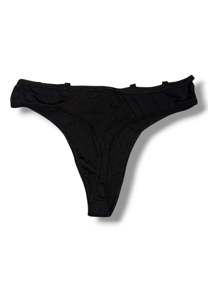 Y2K Red, Black Strappy Thong Panty | Cutout Whale Tail | 2000s Deadstock Vintage