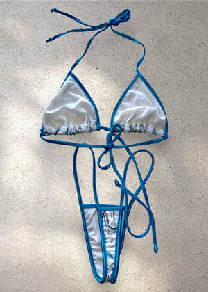 Y2K Boho Sparkle Swirl Bikini Thong Swim Set | Coquette Vintage Deadstock