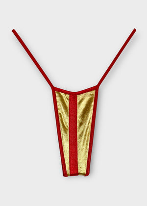 Y2K T-String Thong Bikini Bottom – Patterned Deadstock Vintage S/M