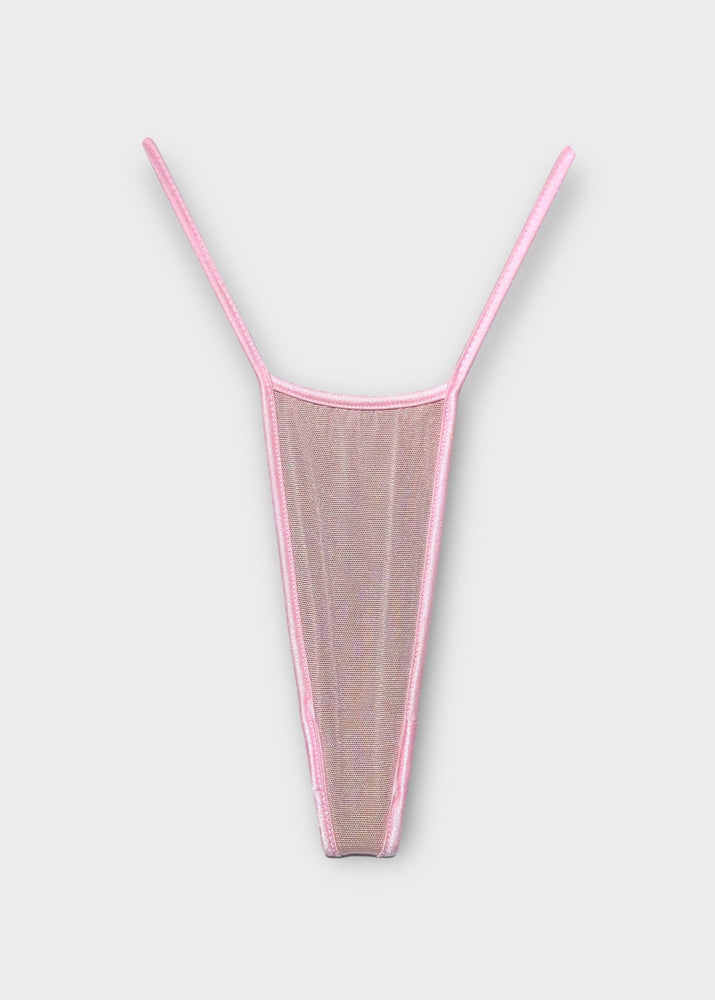 Y2K T-String Thong Bikini Bottom – Lace & Mesh Deadstock Vintage S/M