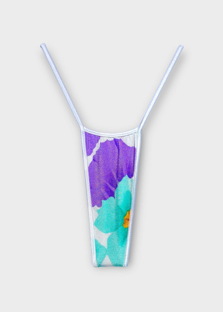 Y2K T-String Thong Bikini Bottom – Patterned Deadstock Vintage S/M