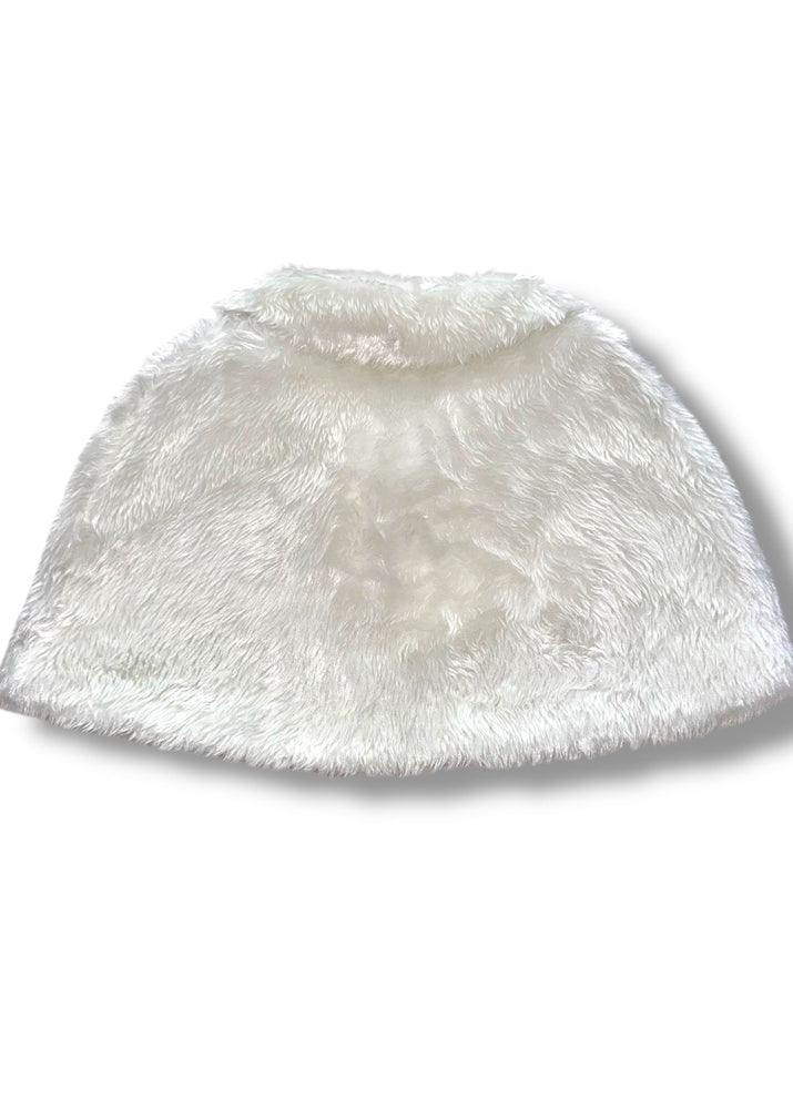 Snow Angel 3PC Costume Set | White Satin Corset, Faux Fur Cape & Tulle Petticoat | 90s USA-Made Deadstock