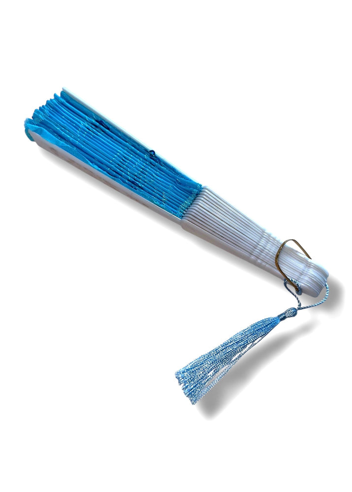 Vintage Y2K Hand Fan Collection – Sequin Embellished Lace & Tassel Fans | Pastel Pink, Blue, Black Silver, Hot Pink Gold, & Rainbow Floral (8” Folded)