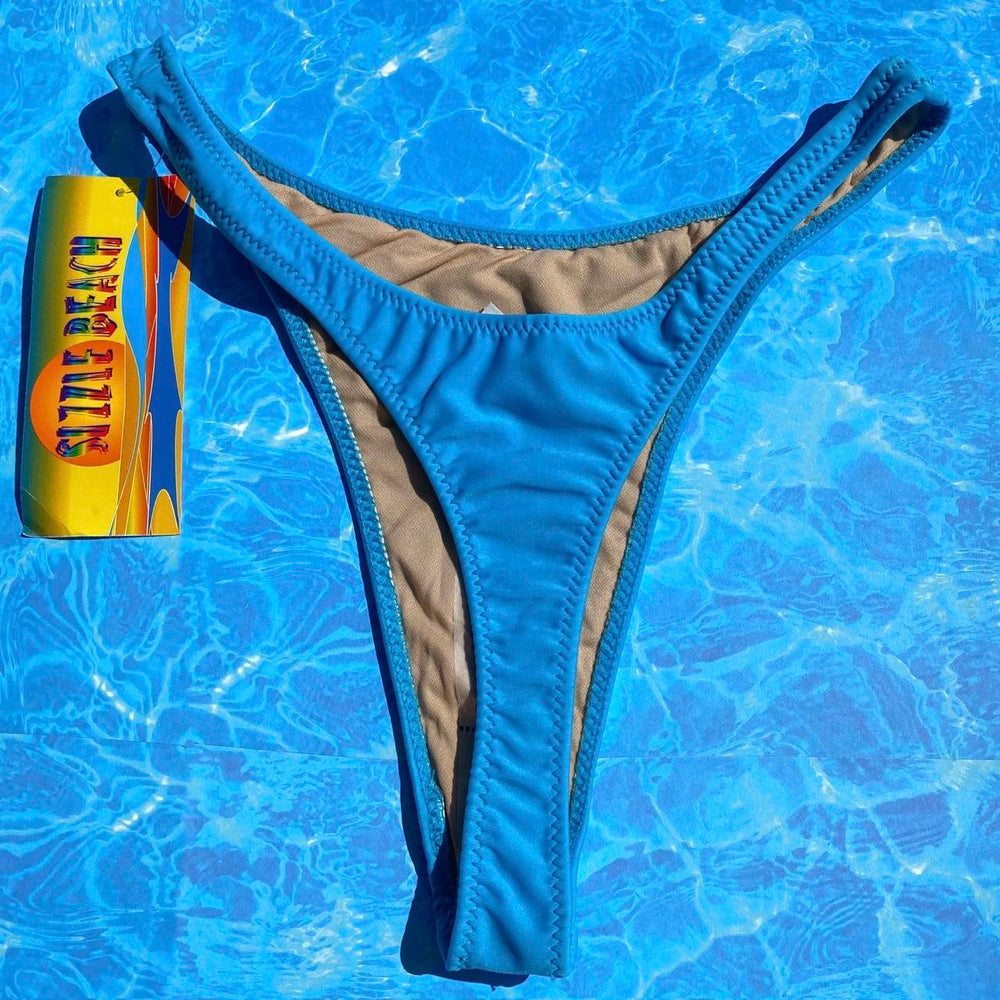 90’s Thong  Bikini Bottom | Capri Blue