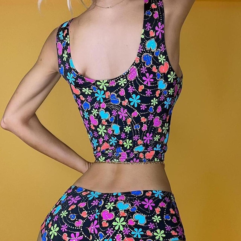 
                      
                        Y2K Ditsy Floral Metallic Cami Crop Top
                      
                    