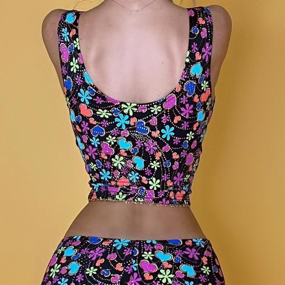 
                      
                        Y2K Ditsy Floral Metallic Cami Crop Top
                      
                    