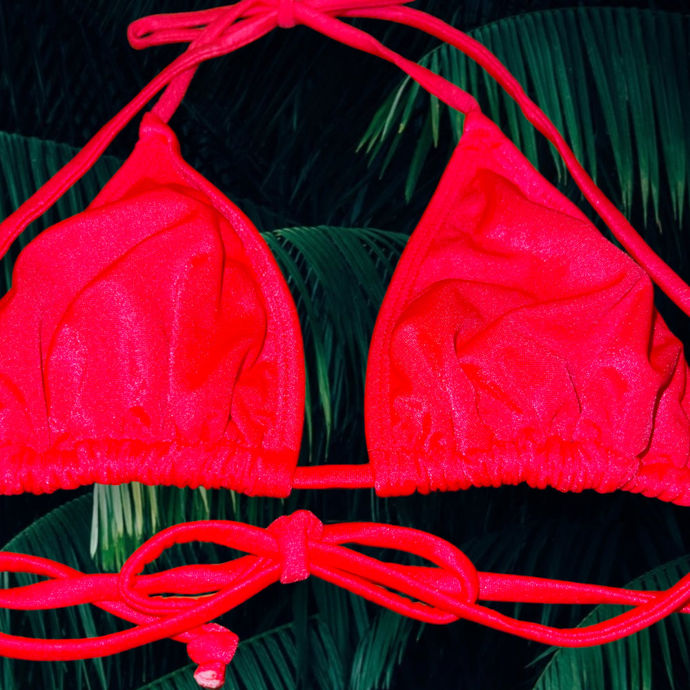 
                  
                    Neon Guava Vintage Bikini Top | Retro Slide Triangle Bikini Top
                  
                