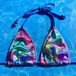 Satin Pastel Paisley Perfect Triangle Bikini Top | Denali Brand