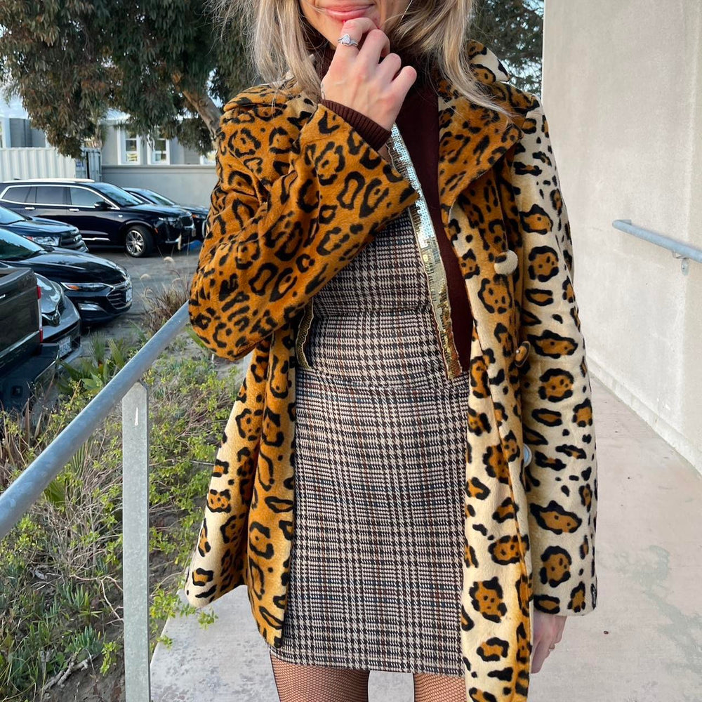 
                
                    Load image into Gallery viewer, Miss Sixty Leopard Peacoat - Y2K Vintage
                
            
