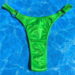 90's O-Ring Thong Bikini Bottom - Neon Lime