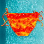 Y2K Tie Side Retro Swimsuit Bottom | Orange Crush