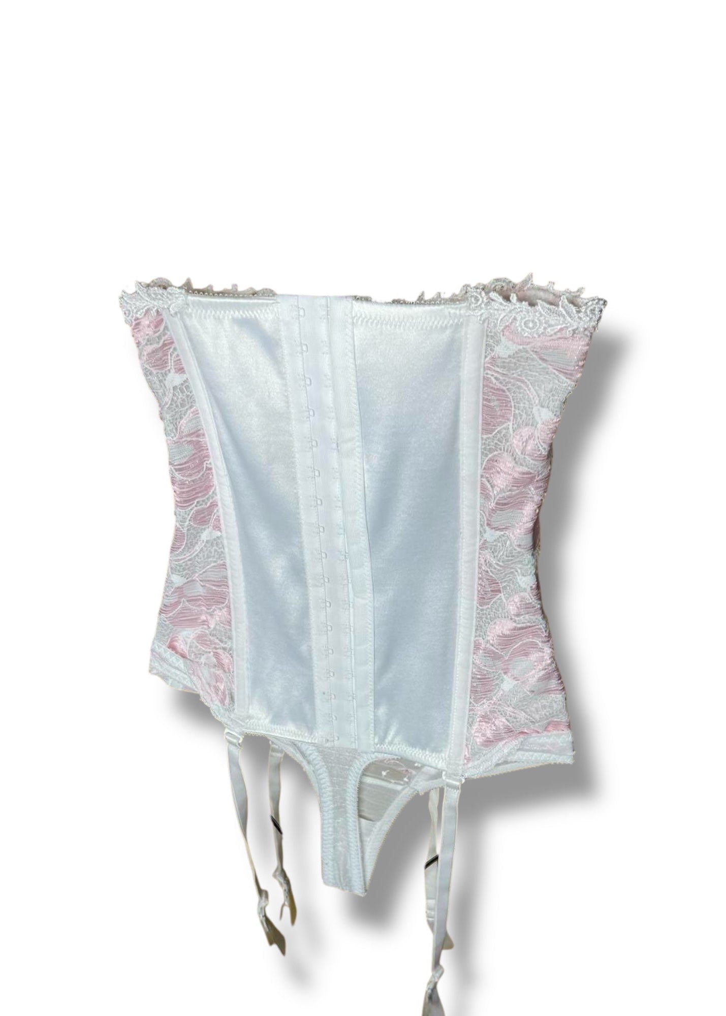 Lace-trimmed lingerie set on a white background