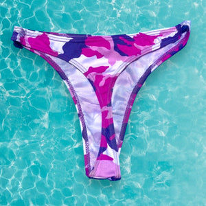 Y2K Pink Camo Thong Bikini Bottom