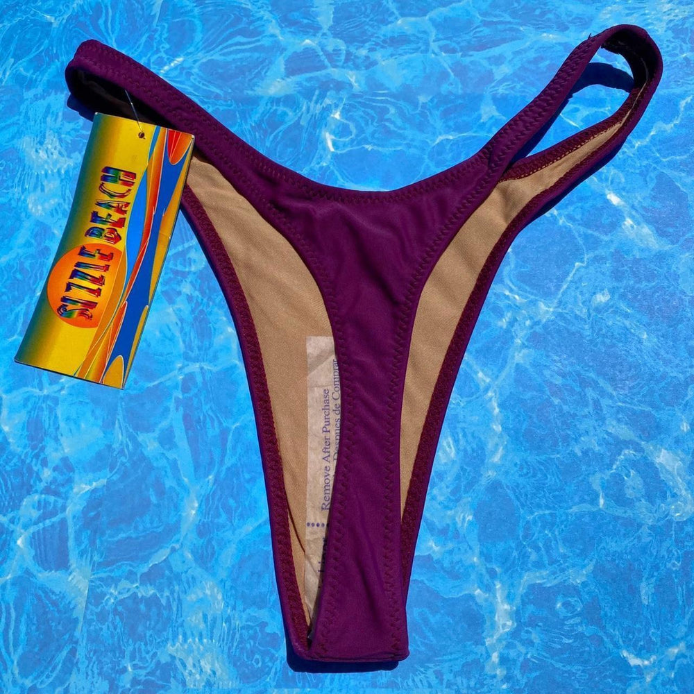 90’s Medium Thong Bikini Bottom | Plum