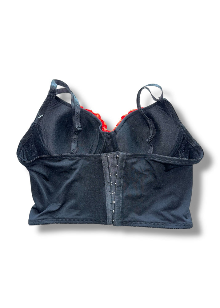 Queen of Hearts Rose Bustier – Y2K Push-Up Crop Top | Vintage Deadstock