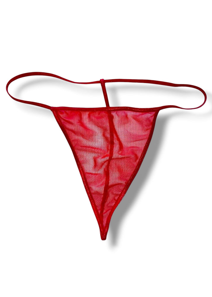 Red-Hot Y2K Sheer Mesh G-String Thong | Vintage Deadstock 2001