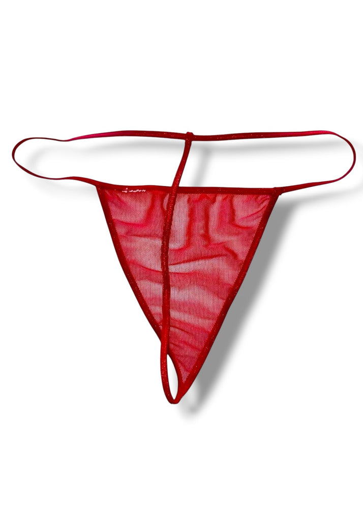 Red-Hot Y2K Sheer Mesh G-String Thong | Vintage Deadstock 2001