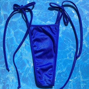 Y2K Tie Side Thong Bikini Bottom | Royal Blue